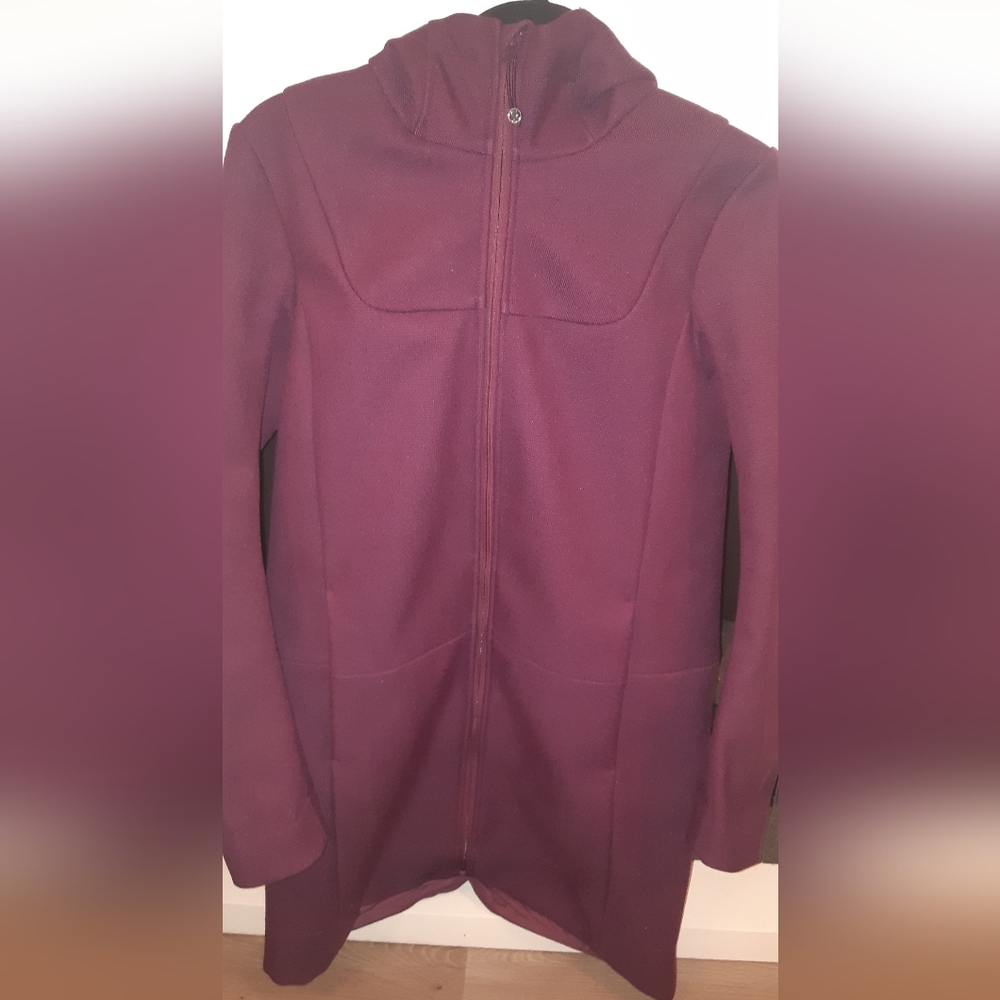 Fall Lululemon Athletica Deep Purple Trench Coat Style Jacket With Hood. Size M